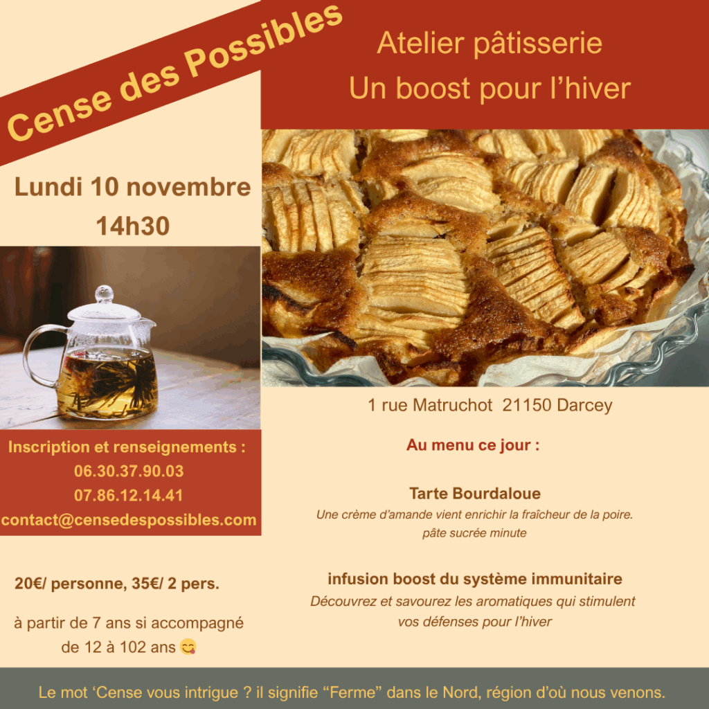 atelier pâtisserie -infusion 10 nov